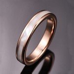 Rose Gold 4mm Mother of Pearl Wedding Band