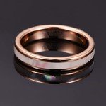Rose Gold 4mm Mother of Pearl Wedding Band