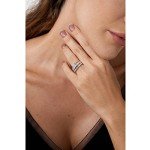 MABELLA Sterling Silver Princess Cut Engagement Ring Set