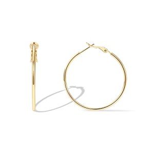 Large 14K Gold Plated Sterling Silver Hoop Earrings