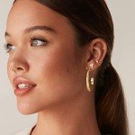 14K Gold Plated Sterling Silver CZ Stud Earrings