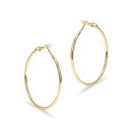 Large 14K Gold Plated Sterling Silver Hoop Earrings