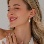 Trendy 14K Gold Plated Pearl Dangle Earrings