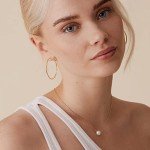 Large 14K Gold Plated Sterling Silver Hoop Earrings
