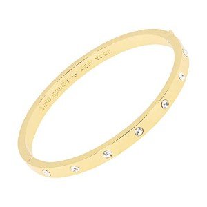 Kate Spade Metal Stone Hinged Bangle - Clear/Gold