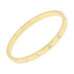 Kate Spade Metal Stone Hinged Bangle - Clear/Gold