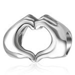 925 Sterling Silver Love Heart Charm for Bracelets