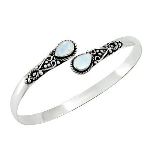 Moonstone Boho Open Bangle Cuff Bracelet for Her