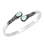 Moonstone Boho Open Bangle Cuff Bracelet for Her