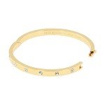 Kate Spade Metal Stone Hinged Bangle - Clear/Gold