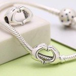 925 Sterling Silver Love Heart Charm for Bracelets