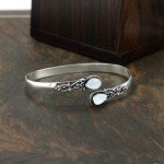 Moonstone Boho Open Bangle Cuff Bracelet for Her