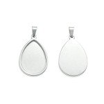 10pcs Stainless Steel Teardrop Pendant Trays for DIY