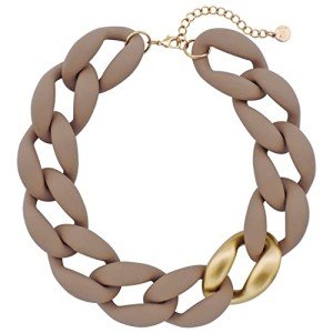 Chunky Brown Acrylic Chain Link Choker Necklace
