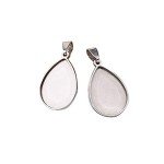 10pcs Stainless Steel Teardrop Pendant Trays for DIY