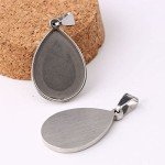 10pcs Stainless Steel Teardrop Pendant Trays for DIY