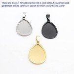 10pcs Stainless Steel Teardrop Pendant Trays for DIY