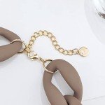 Chunky Brown Acrylic Chain Link Choker Necklace