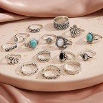 Vintage Silver Knuckle Rings Set for Women