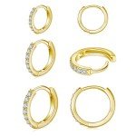 Sterling Silver Huggie Hoop Earrings Set for All