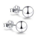 18K White Gold Plated Ball Stud Earrings
