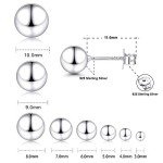 18K White Gold Plated Ball Stud Earrings