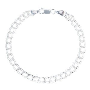 925 Sterling Silver Italian Charm Link Bracelet