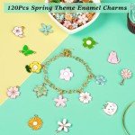 120 Pcs Floral Charms for Jewelry Making