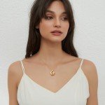 HESSAWELL Gold Statement Pendant Necklace for Women