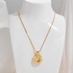 HESSAWELL Gold Statement Pendant Necklace for Women