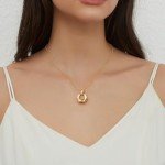HESSAWELL Gold Statement Pendant Necklace for Women