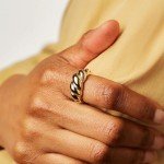 10-Piece Gold Stacking Rings Set for Women