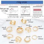 10-Piece Gold Stacking Rings Set for Women