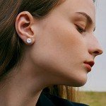 Cubic Zirconia Halo Stud Earrings in White Gold