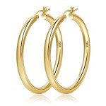 Gold Chunky Hoop Earrings for Women - 4mm