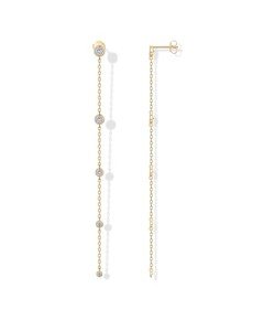 PAVOI 14K Gold Plated Linear Dangle Earrings