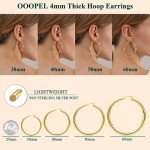 Gold Chunky Hoop Earrings for Women - 4mm