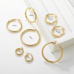 Gold Chunky Hoop Earrings for Women - 4mm