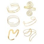 Minimalist Gold Arm Cuff Bracelet Set for Women