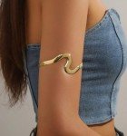 Minimalist Gold Arm Cuff Bracelet Set for Women