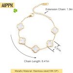 Trendy 18K Gold Plated Clover Bracelet for Women
