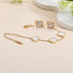 Trendy 18K Gold Plated Clover Bracelet for Women