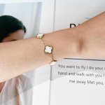Trendy 18K Gold Plated Clover Bracelet for Women