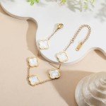 Trendy 18K Gold Plated Clover Bracelet for Women