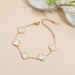 Trendy 18K Gold Plated Clover Bracelet for Women