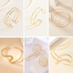 Minimalist Gold Arm Cuff Bracelet Set for Women