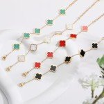 Trendy 18K Gold Plated Clover Bracelet for Women