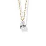 Gold Plated Faux Diamond Halo Pendant Necklace