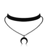 HEXALOVA Gothic Black Velvet Choker Necklace