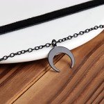 HEXALOVA Gothic Black Velvet Choker Necklace